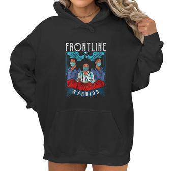 Frontline Warrior Proud Hero Black Nurse Superhero Gift Women Hoodie | Favorety CA