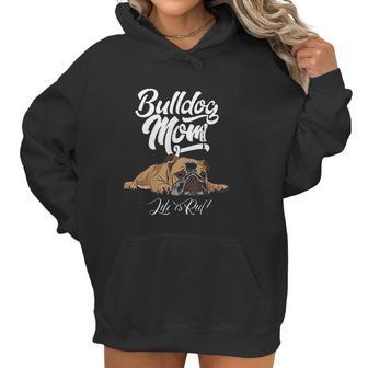 Funny English Bulldog Apparel Bulldog Mom Life Is Ruff Women Hoodie | Favorety DE