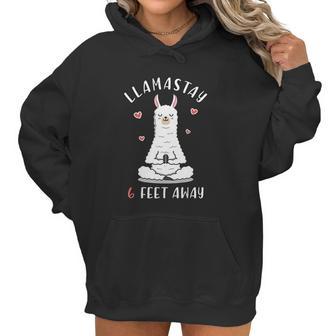 Funny Llama Social Distancing Llamastay 6 Feet Away Women Hoodie | Favorety DE