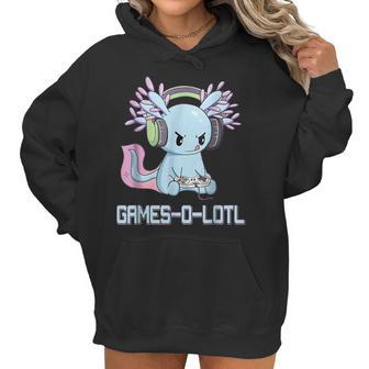 Gamesolotl Axolotl Video Gamer Kawaii Pastel Goth Anime Gift Men Women T-Shirt Graphic Print Casual Unisex Tee Women Hoodie | Favorety UK