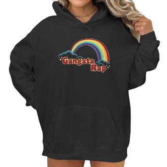 Gangsta Rap Retro Rainbow Funny Music Graphic Women Hoodie | Favorety DE