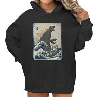 The Great Godzilla Off Kanagawa Funny Women Hoodie | Favorety UK