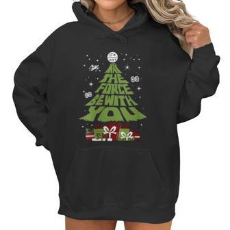 Grinch May The Force Be With You Christmas Tree Women Hoodie | Favorety AU