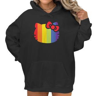 Hello Kitty Rainbow Stripe Women Hoodie | Favorety UK