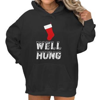 Well Hung Funny Inappropriate Christmas Office Party Ugly Xmas Women Hoodie | Favorety AU