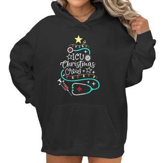 Icu Christmas Crew Intensive Care Unit Nurse Techs Secretary Women Hoodie | Favorety AU