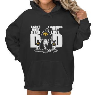 Iowa Hawkeyes Dad A Son’S First Hero A Daughter’S First Love Women Hoodie | Favorety AU