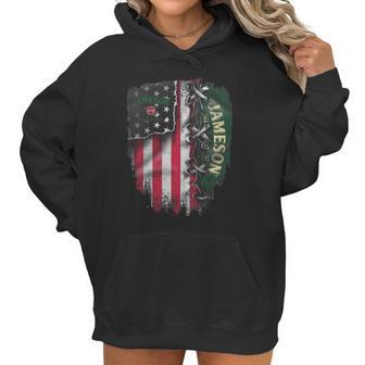 Jameson Irish Whiskey Inside American Flag Women Hoodie | Favorety AU