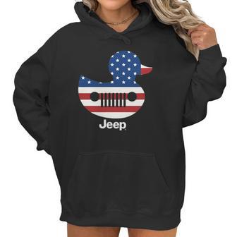 Jeep Duck American Flag Gift For Patriotic Women Hoodie | Favorety