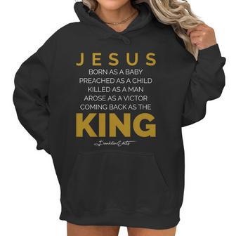 Jesus Born As A Baby Coming Back As The King Women Hoodie | Favorety AU