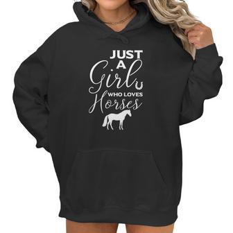 Just A Girl Who Loves Horses Equine Bareback Women Hoodie | Favorety UK