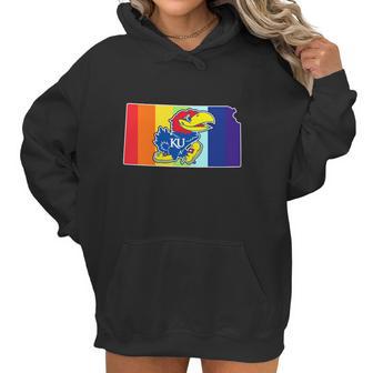 Kansas Jayhawks Rainbow Women Hoodie | Favorety