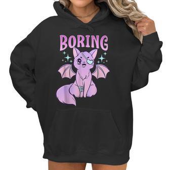 Kawaii Pastel Goth Cute Creepy Bat Cat Anime Theme Men Women T-Shirt Graphic Print Casual Unisex Tee Women Hoodie | Favorety UK