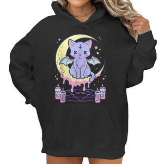 Kawaii Pastel Goth Cute Creepy Black Cat Men Women T-Shirt Graphic Print Casual Unisex Tee Women Hoodie | Favorety DE