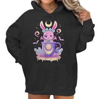 Kawaii Pastel Goth Cute Creepy Bunny In Teacup Men Women T-Shirt Graphic Print Casual Unisex Tee Women Hoodie | Favorety UK