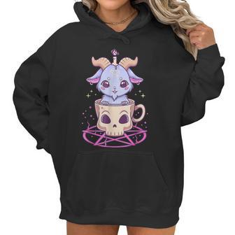 Kawaii Pastel Goth Cute Creepy Pentacle Baphomet Goat Men Women T-Shirt Graphic Print Casual Unisex Tee Women Hoodie | Favorety UK