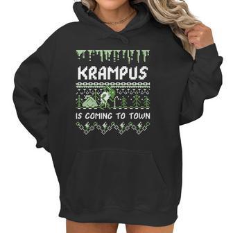 Krampus Is Coming To Town Funny Krampus Christmas Women Hoodie | Favorety UK