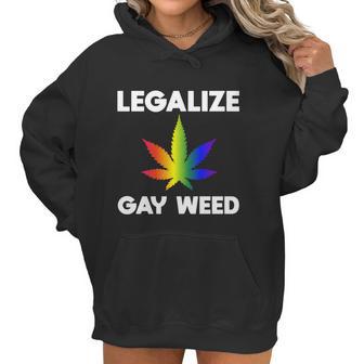 Legalize Gay Weed Rainbow Pride Flag Lgbtq Cool Lgbt Gift Graphic Design Printed Casual Daily Basic Women Hoodie | Favorety UK