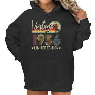 Womens Limited Edition 1956 66Th Birthday Gift 66 Years Old Vintage V-Neck Women Hoodie | Favorety UK