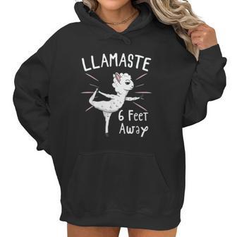 Llamastay 6 Feet Away Social Distancing Gift Women Hoodie | Favorety AU