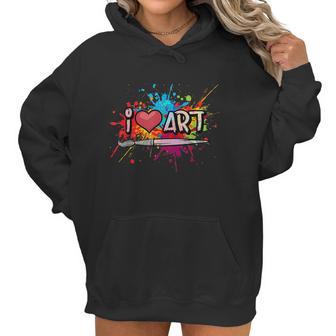 I Love Art Fun Colorful Future Artist And Crafts Christmas Women Hoodie | Favorety