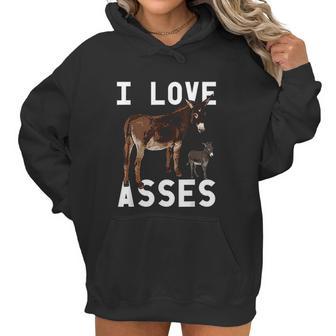 I Love Asses Funny Donkey Burro Animal Women Hoodie | Favorety AU