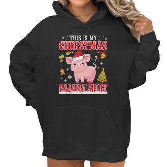 Lovely Pig On Snow Gilf This Is My Christmas Pajama Women Hoodie | Favorety UK