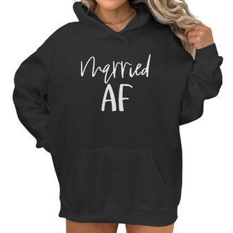 Women Married Af Honeymoon Bride Sayings Letter Print Women Hoodie | Favorety CA