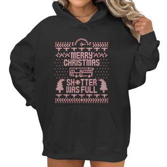 Merry Christmas Shitter Was Full Shitter Funny Retro Classic Xmas Women Hoodie | Favorety DE