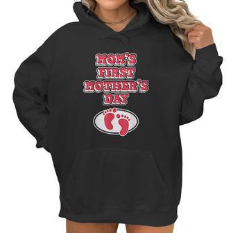 Mom First Mothers Day Baby Foot Women Hoodie | Favorety CA