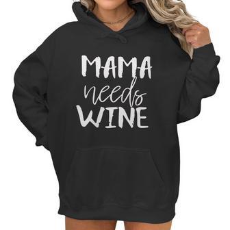 Mousya Mama Needs Wine Letter Print Drinking Women Hoodie | Favorety UK