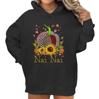 Nai Nai Pumpkin Leopard Print Sunflower Grandma Buffalo Plai Cute Gift Women Hoodie | Favorety AU