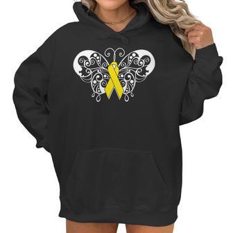 Neuroblastoma Awareness Ribbon Butterfly Women Hoodie | Favorety UK