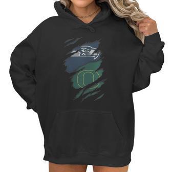 Oregon Ducks And Seattle Seahawks Football Team Fans Women Men Shirts Women Hoodie | Favorety