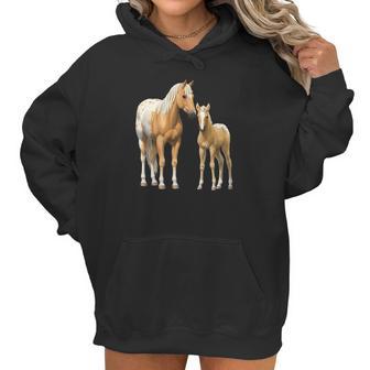 Palomino Appaloosa Horses Mare Cute Foal Women Hoodie | Favorety