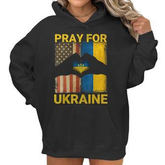 Pray For Ukraine Stand With Ukraine Ukrainian Flag Us Flag Men Women T-Shirt Graphic Print Casual Unisex Tee Women Hoodie | Favorety