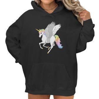 Pretty Flying Horse Rainbow Unicorn Pegasus Women Hoodie | Favorety UK