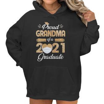 Proud Grandma Of A Class Of 2021 Face Mask Graduate Senior Women Hoodie | Favorety CA