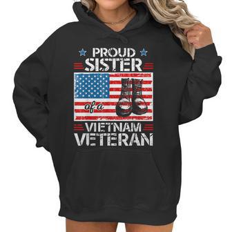 Proud Sister Of Vietnam Veteran Patriotic Usa Flag Military Women Hoodie | Favorety