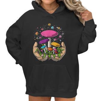 Psychedelic Magic Mushrooms Psilocybin Fungi Hippie Women Hoodie | Favorety