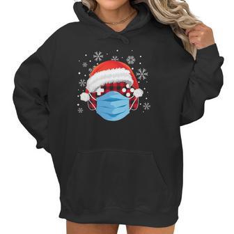 Quarantine Christmas Gamer Face Mask Plaid Video Game Lover Women Hoodie | Favorety DE