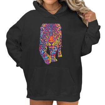 Rainbow Jaguar Abstract Colorful Cat Lover Women Hoodie | Favorety CA