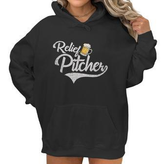 Relief Pitcher Beer And Baseball Funny Graphic Design Printed Casual Daily Basic Women Hoodie | Favorety