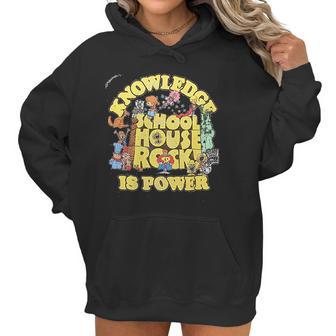 Ripple Junction Schoolhouse Rock Knowledge Is Power Logo Group Adult Women Hoodie | Favorety CA