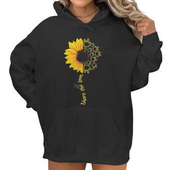 Sign Language Asl American Sunflower Share The Love Women Hoodie | Favorety