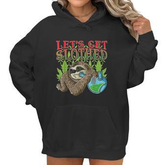 Sloth Marijuana Thc Cannabis Leaf Stoner Gift Women Hoodie | Favorety UK