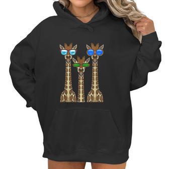 Smiling Giraffes Wearing Sunglasses Women Hoodie | Favorety UK