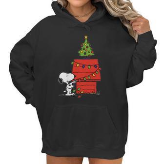 Snoopy And Christmas Tree Women Hoodie | Favorety