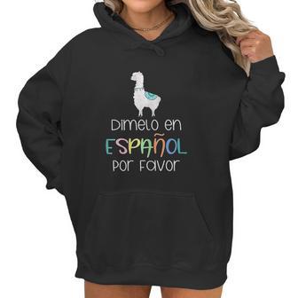 Spanish Teacher Appreciation Gift Playera Llama Maestra Gift Women Hoodie | Favorety UK