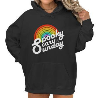 Spooky Scary Sunday Rainbow Funny Spooky Scary Sunday Trendy Funny Gift Women Hoodie | Favorety